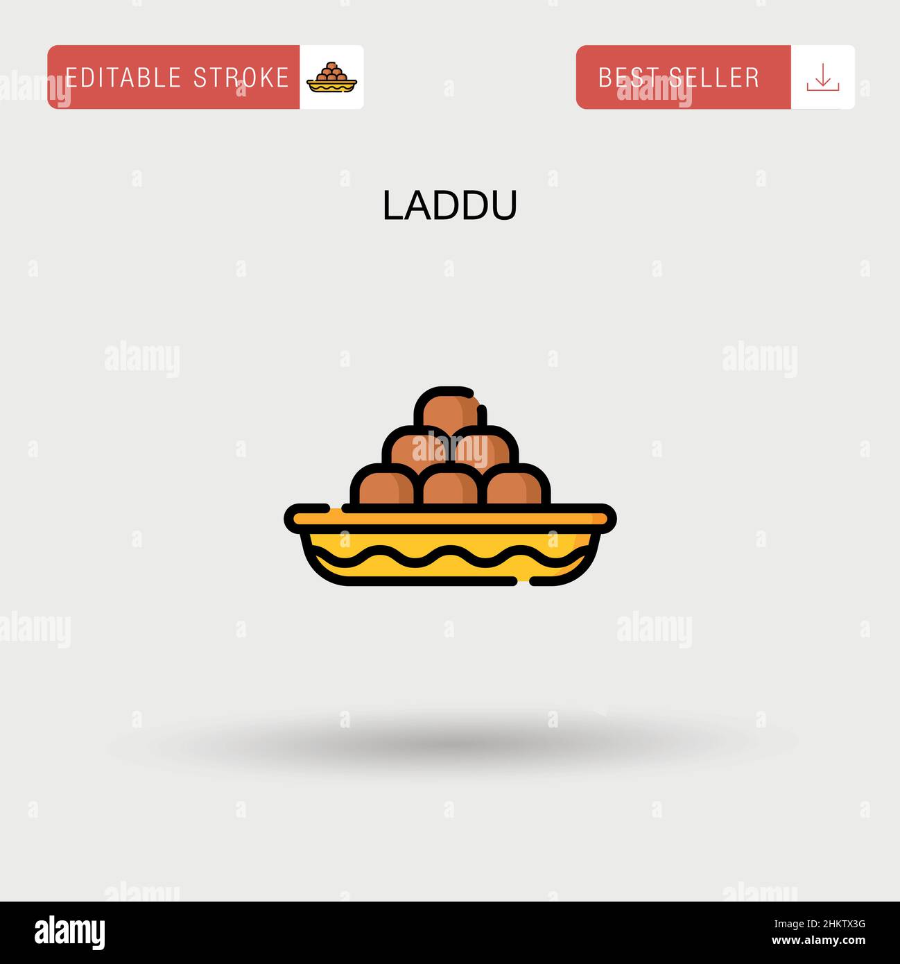 Einfaches Vektorsymbol Laddu. Stock Vektor