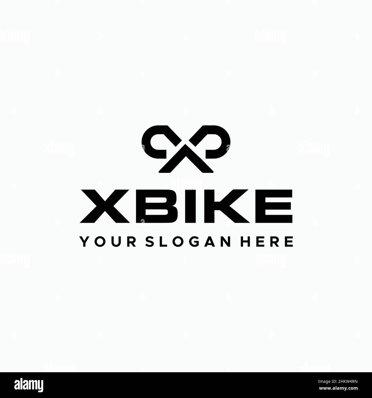 Minimalistisches Schriftzügen mit anfänglichem X XBIKE-Logo Stock Vektor