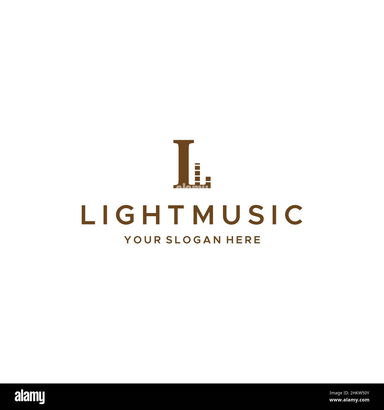 Flaches Buchstabenzeichen Initial L LIGHT MUSIC Logo-Design Stock Vektor