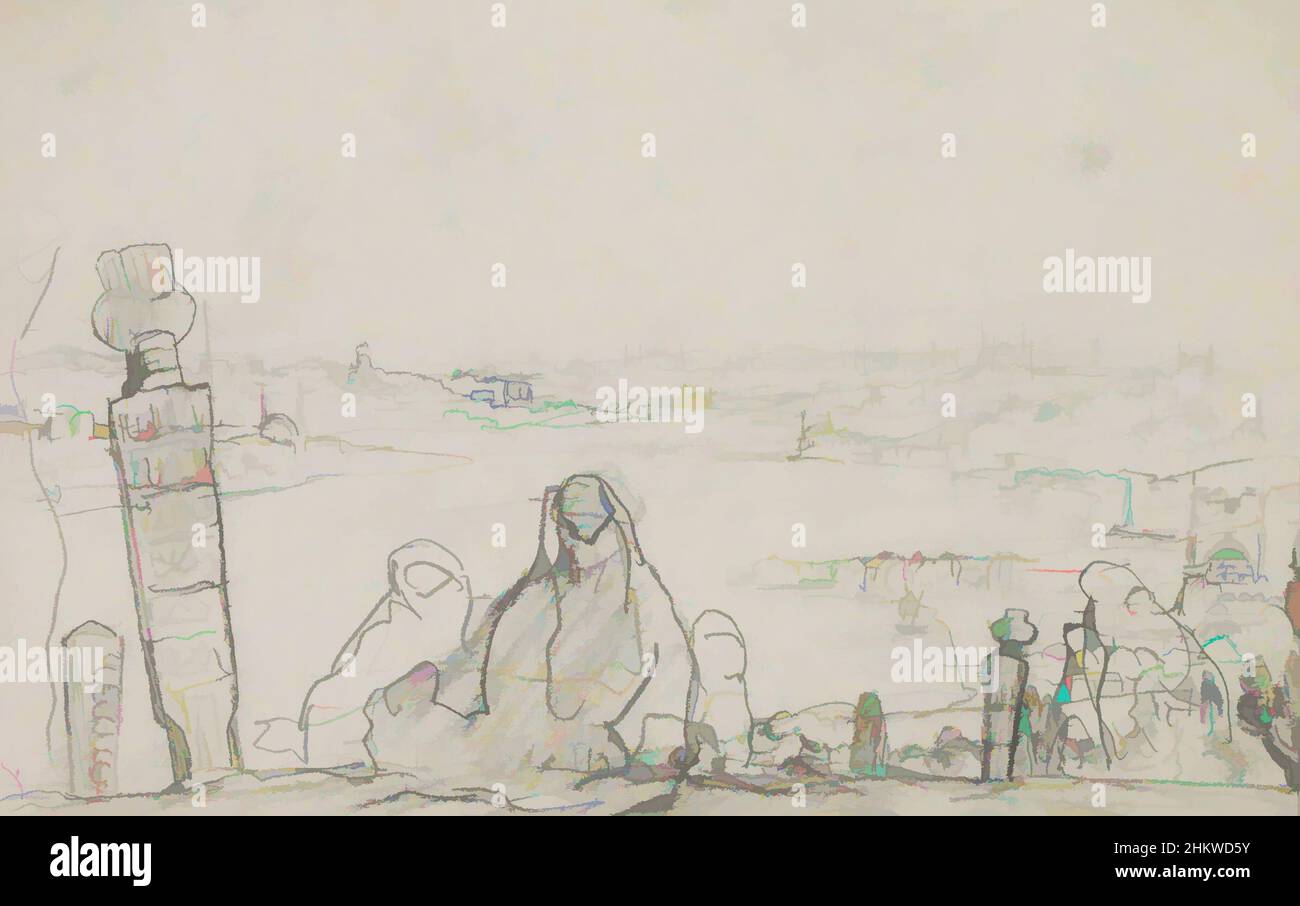 Kunst inspiriert von aus dem Haus des französischen Schriftstellers Pierre Loti in Eyüb. Blick auf das Goldene Horn. Istanbul Türkei, Klassische Werke, die von Artotop mit einem Schuss Moderne modernisiert wurden. Formen, Farbe und Wert, auffällige visuelle Wirkung auf Kunst. Emotionen durch Freiheit von Kunstwerken auf zeitgemäße Weise. Eine zeitlose Botschaft, die eine wild kreative neue Richtung verfolgt. Künstler, die sich dem digitalen Medium zuwenden und die Artotop NFT erschaffen Stockfoto