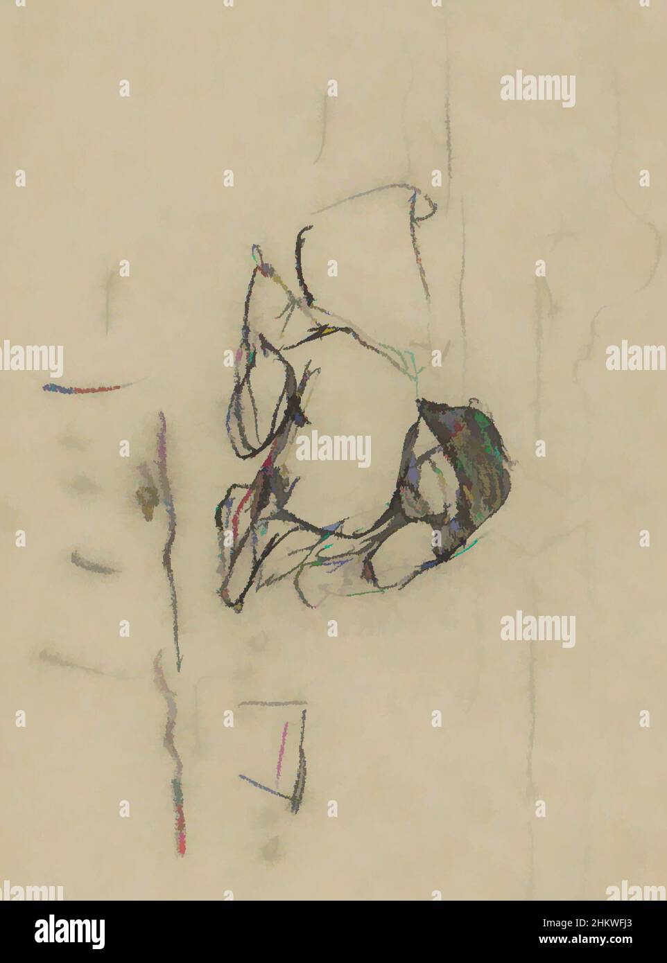 Kunst inspiriert von Neben ihr ein Eimer und ein Korb oder Wanne. Möglicherweise hält sie eine Tasche in der Hand. Frau in Kostüm, auf einem Feld sitzend Ede, Klassisches Werk, modernisiert von Artotop mit einem Schuss Modernität. Formen, Farbe und Wert, auffällige visuelle Wirkung auf Kunst. Emotionen durch Freiheit von Kunstwerken auf zeitgemäße Weise. Eine zeitlose Botschaft, die eine wild kreative neue Richtung verfolgt. Künstler, die sich dem digitalen Medium zuwenden und die Artotop NFT erschaffen Stockfoto