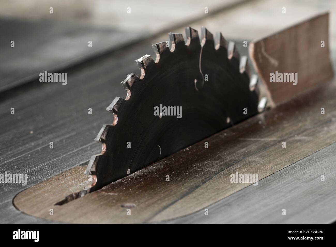 Kreissäge, Tisch sah crosscut Lade Stockfoto