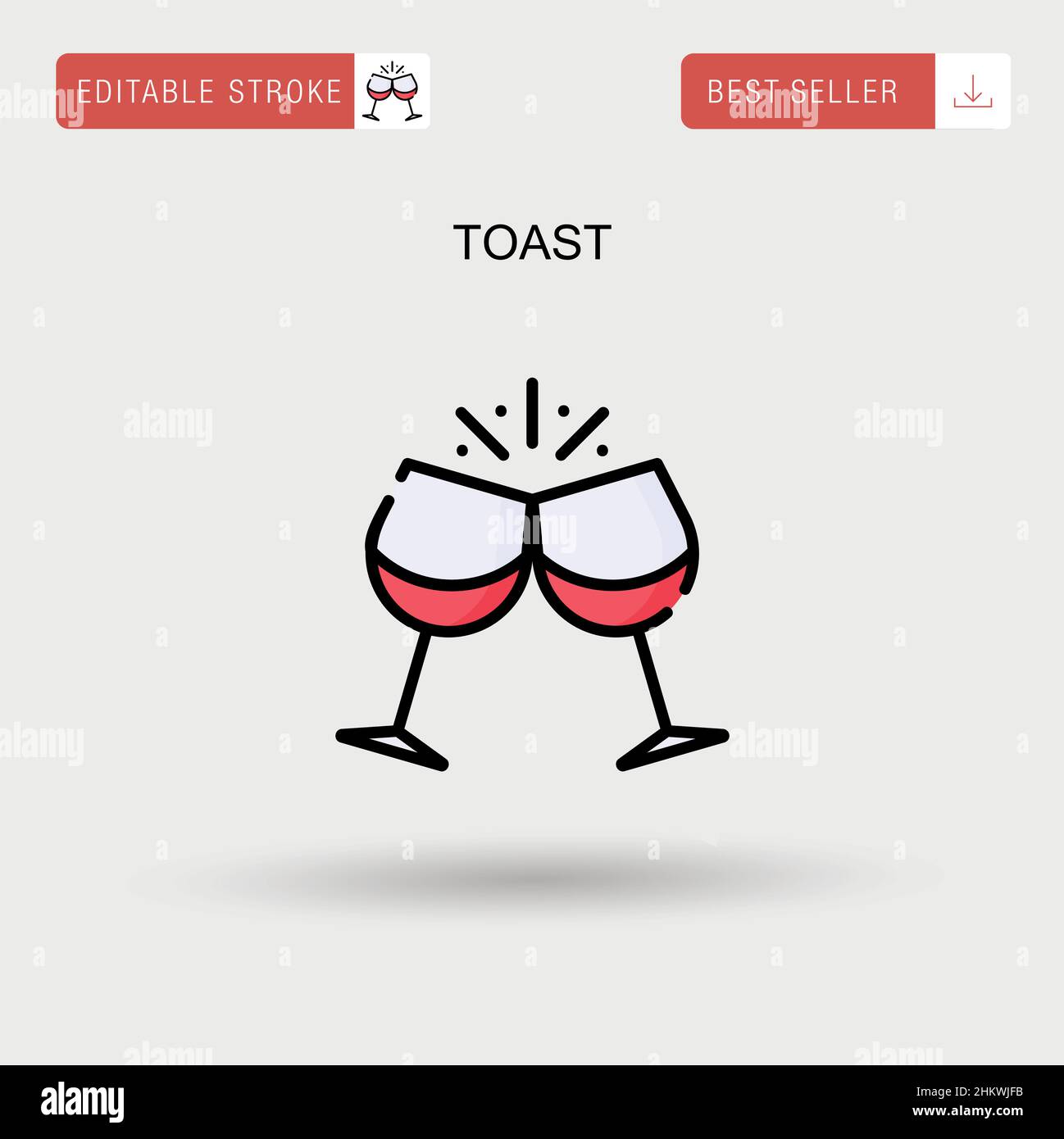 Einfaches Vektorsymbol „Toast“. Stock Vektor