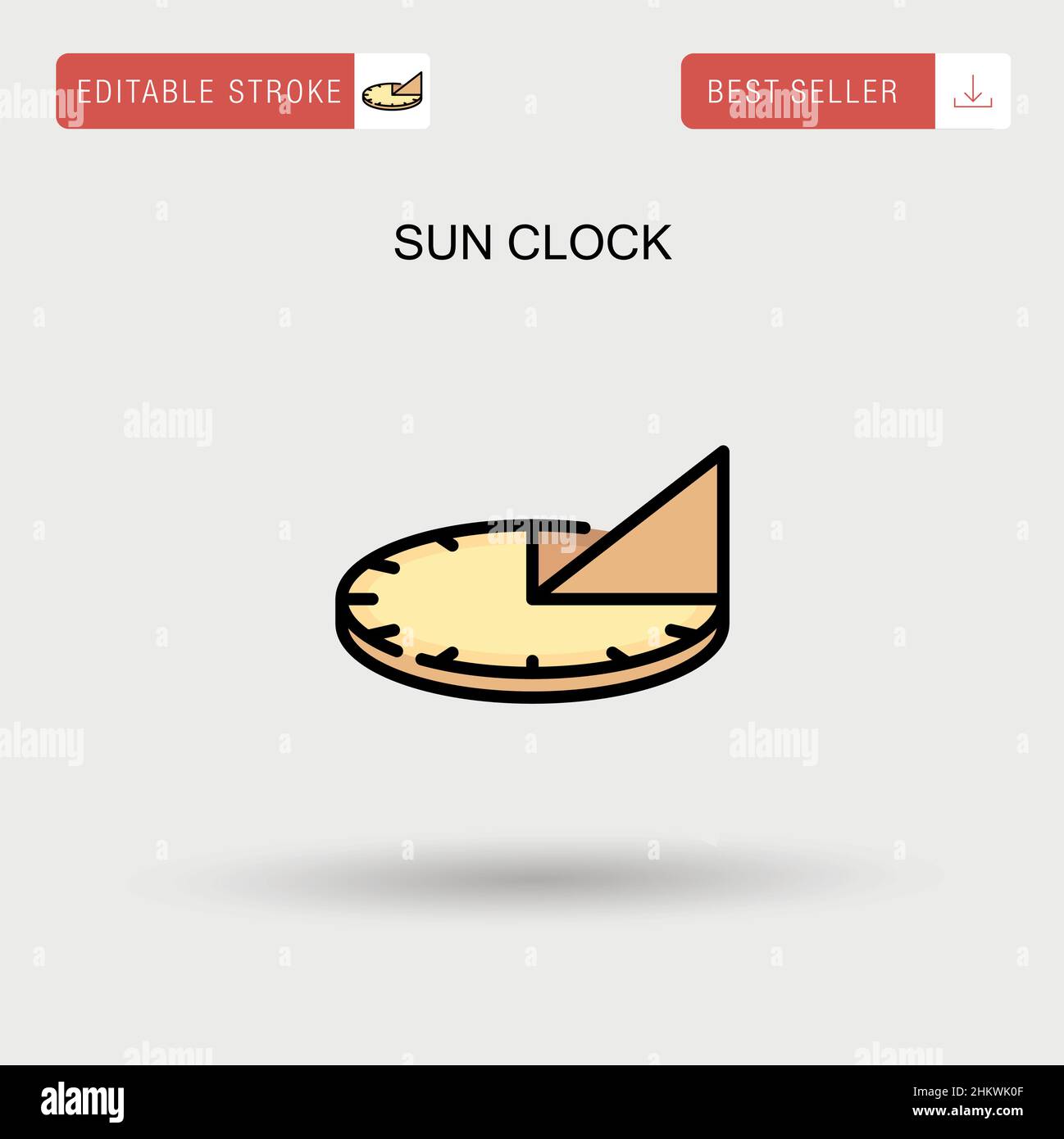 Einfaches Vektorsymbol für die Sonnenuhr. Stock Vektor