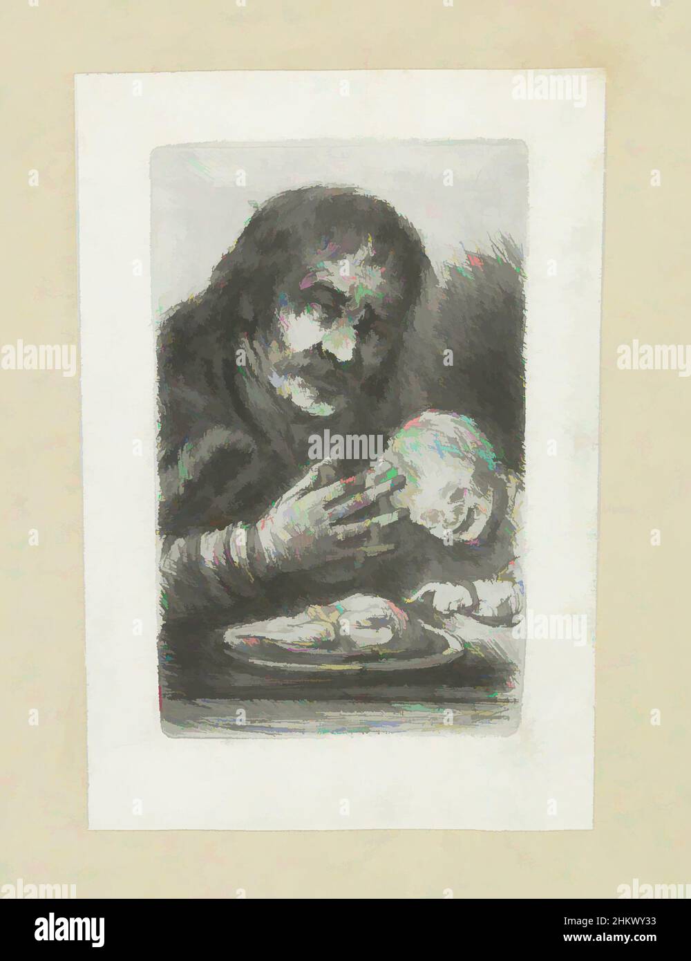 Kunst inspiriert von Mensch und Kind am Esstisch, The Compleat Work of Etchings von John Chalon, Oeuvre Complette des Eaux Fortes par Jean Chalon (Serientitel), Ein Mann und ein Kind sitzen am Tisch. Der Mann hat seine Hände im Gebet gefaltet. Das Kind berührt ein gekochtes Huhn, Classic Works modernisiert von Artotop mit einem Schuss Moderne. Formen, Farbe und Wert, auffällige visuelle Wirkung auf Kunst. Emotionen durch Freiheit von Kunstwerken auf zeitgemäße Weise. Eine zeitlose Botschaft, die eine wild kreative neue Richtung verfolgt. Künstler, die sich dem digitalen Medium zuwenden und die Artotop NFT erschaffen Stockfoto Kunst inspiriert von Mensch und Kind am Esstisch, The Compleat Work of Etchings von John Chalon, Oeuvre Complette des Eaux Fortes par Jean Chalon (Serientitel), Ein Mann und ein Kind sitzen am Tisch. Der Mann hat seine Hände im Gebet gefaltet. Das Kind berührt ein gekochtes Huhn, Classic Works modernisiert von Artotop mit einem Schuss Moderne. Formen, Farbe und Wert, auffällige visuelle Wirkung auf Kunst. Emotionen durch Freiheit von Kunstwerken auf zeitgemäße Weise. Eine zeitlose Botschaft, die eine wild kreative neue Richtung verfolgt. Künstler, die sich dem digitalen Medium zuwenden und die Artotop NFT erschaffen Stockfoto