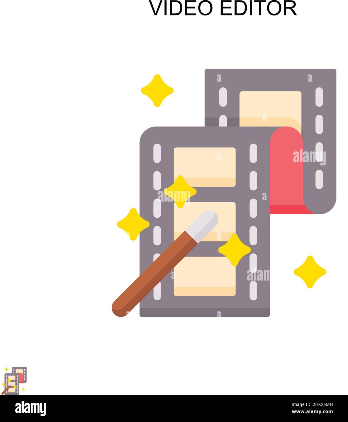 Video-Editor einfaches Vektor-Symbol. Illustration Symbol Design-Vorlage für Web mobile UI-Element. Stock Vektor