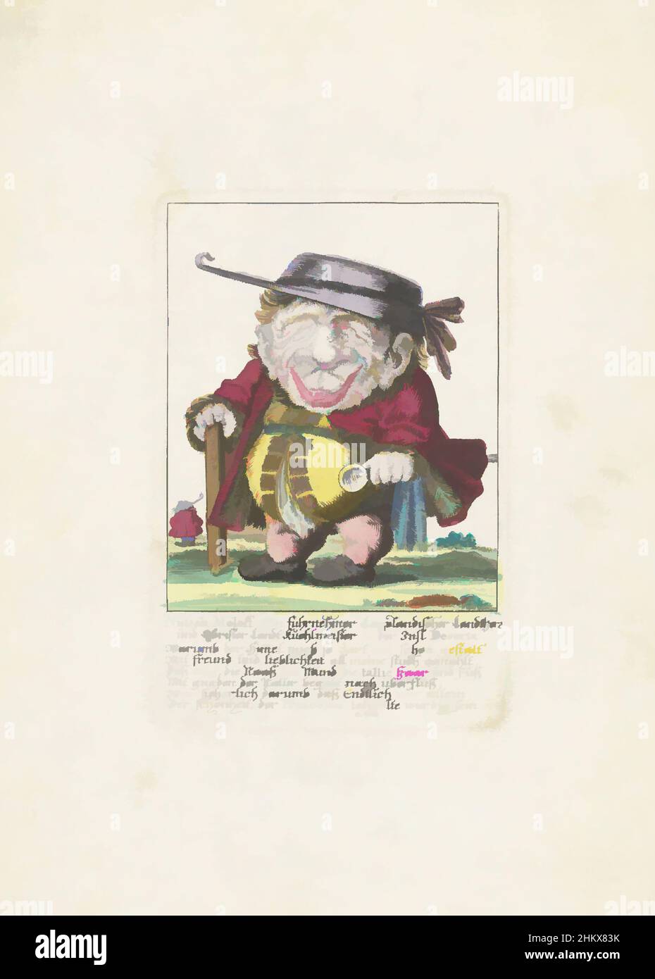 Kunst inspiriert von der Karikatur von Nutsch-Moloff, Nutsch-Moloff ein führender Lappländischer Landherr und Obrister Landt Kuchlmeister in der Insl Deserta, Il Callotto reurcitato oder Neu eingerichtes Zwerchen Cabinet (Serientitel), Nutsch-Moloff, Vermieter in Sápmi (Lappland), Ehemann von, von Artotop modernisierte Klassiker mit einem Schuss Moderne. Formen, Farbe und Wert, auffällige visuelle Wirkung auf Kunst. Emotionen durch Freiheit von Kunstwerken auf zeitgemäße Weise. Eine zeitlose Botschaft, die eine wild kreative neue Richtung verfolgt. Künstler, die sich dem digitalen Medium zuwenden und die Artotop NFT erschaffen Stockfoto