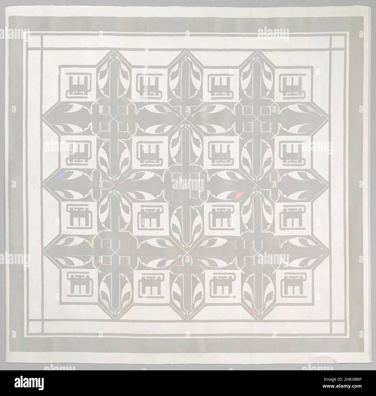 Kunst inspiriert von Leinen Damast Serviette mit den Initialen St, H, Leinen Damast Serviette mit den Initialen St, H (Hunting Lodge St Hubertus)., Chris Lebeau, Van den Briel & Verster, Linnenfabriken Van Dissel, Eindhoven, c.. 1920, Leinen (Material), Damast, Höhe 70 cm × Breite 71,6 cm, Classic Works modernisiert von Artotop mit einem Schuss Moderne. Formen, Farbe und Wert, auffällige visuelle Wirkung auf Kunst. Emotionen durch Freiheit von Kunstwerken auf zeitgemäße Weise. Eine zeitlose Botschaft, die eine wild kreative neue Richtung verfolgt. Künstler, die sich dem digitalen Medium zuwenden und die Artotop NFT erschaffen Stockfoto