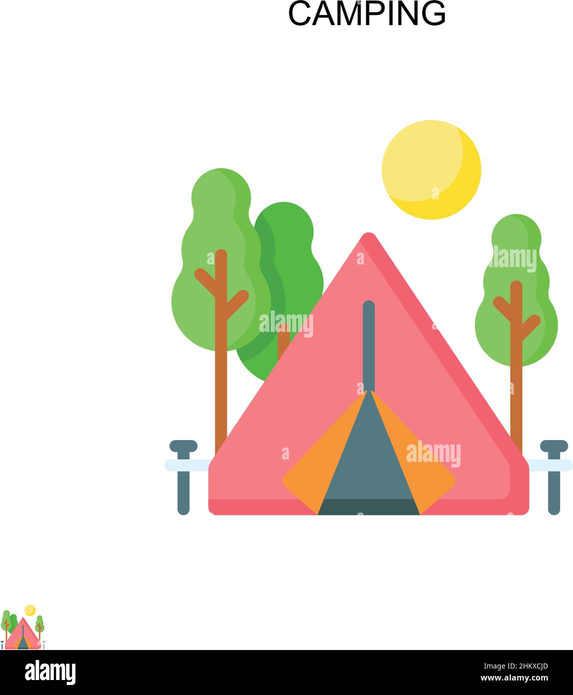 Einfaches Vektor-Symbol für Camping. Illustration Symbol Design-Vorlage für Web mobile UI-Element. Stock Vektor