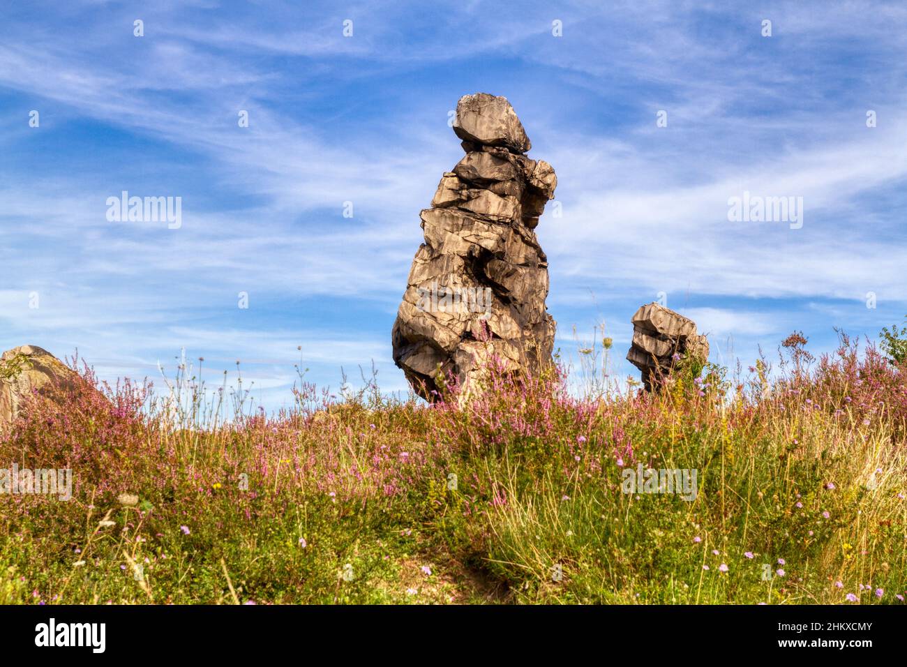 Teufelsmauer stieg bei Thale Bodetal Harz Stockfoto