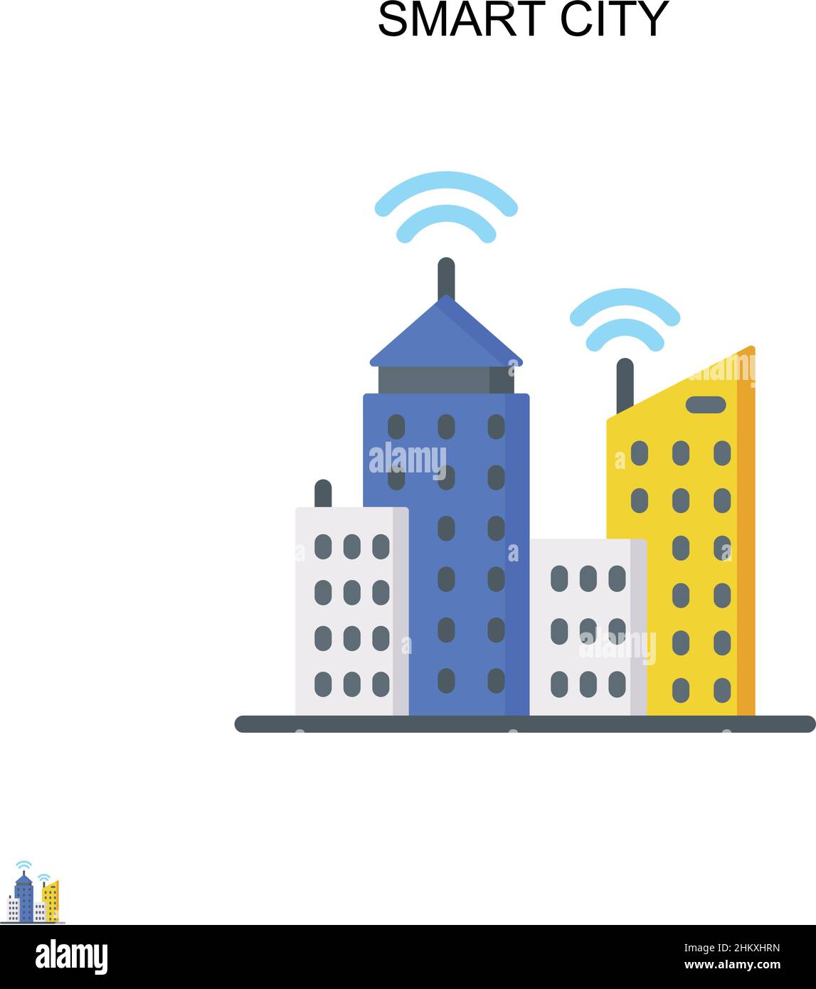 Einfaches Vektorsymbol für Smart City. Illustration Symbol Design-Vorlage für Web mobile UI-Element. Stock Vektor