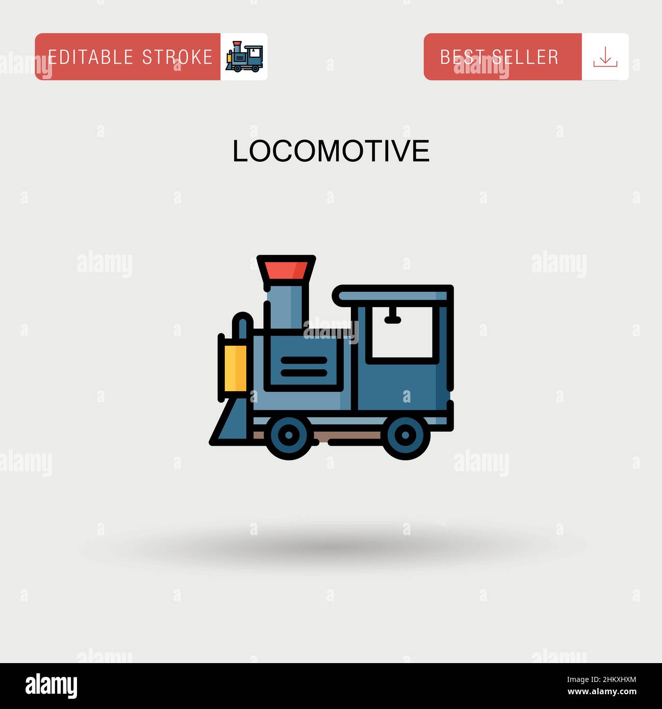 Einfaches Vektor-Symbol der Lokomotive. Stock Vektor