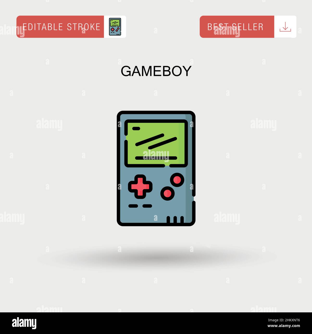Gameboy einfaches Vektor-Symbol. Stock Vektor