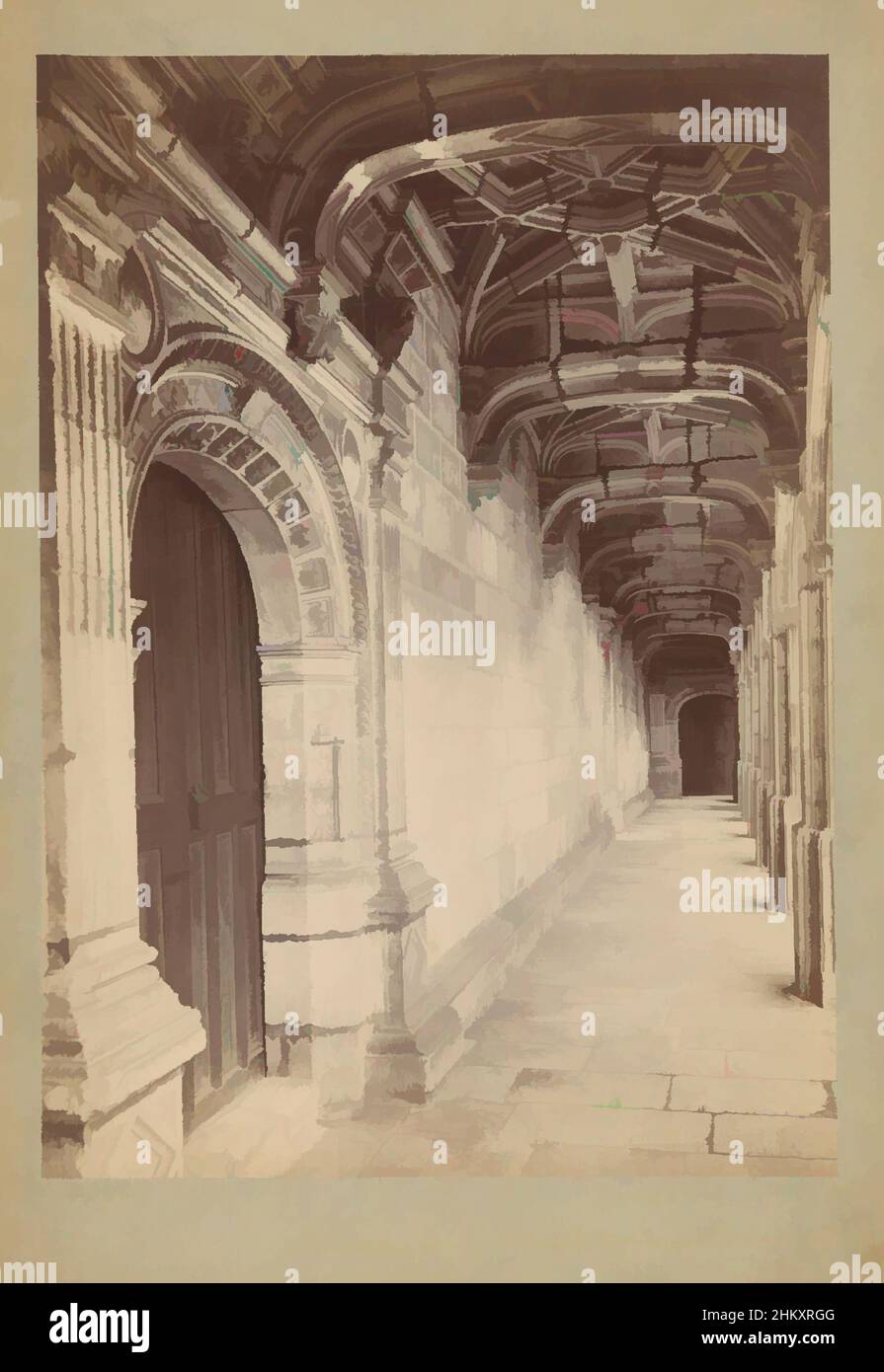 Kunst inspiriert von der Kolonnade von Château Larochefoucauld, Larochefoucault (Charente), Séraphin-Médéric Mieusement, La Rochefoucauld, c.. 1875 - c. 1900, Karton, Albumendruck, Höhe 353 mm × Breite 250 mm, Classic Works modernisiert von Artotop mit einem Schuss Moderne. Formen, Farbe und Wert, auffällige visuelle Wirkung auf Kunst. Emotionen durch Freiheit von Kunstwerken auf zeitgemäße Weise. Eine zeitlose Botschaft, die eine wild kreative neue Richtung verfolgt. Künstler, die sich dem digitalen Medium zuwenden und die Artotop NFT erschaffen Stockfoto