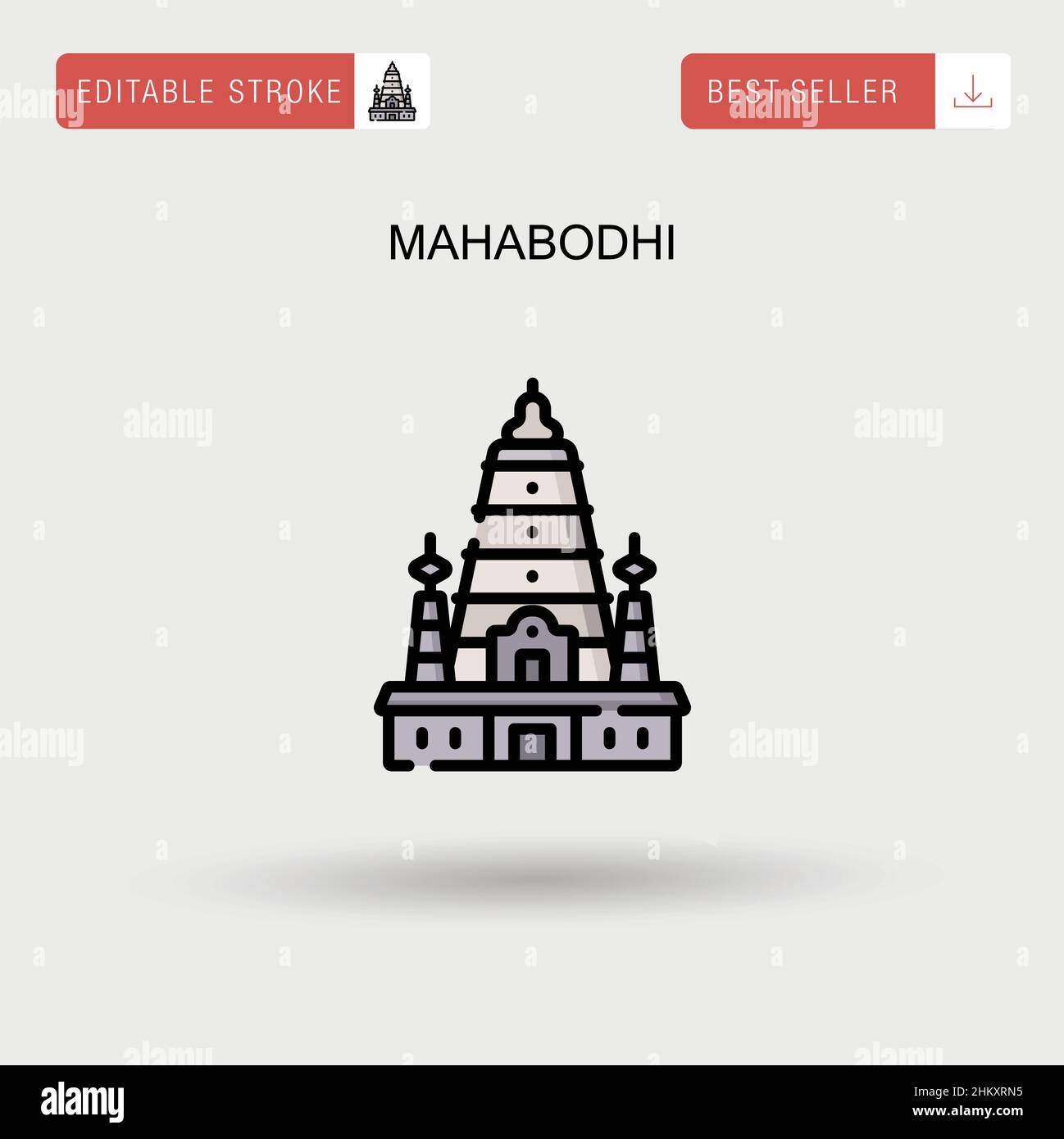 Mahabodhi einfaches Vektor-Symbol. Stock Vektor