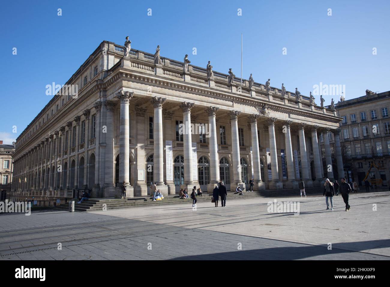 Das Grand Theatre de Bordeaux ist ein Opernhaus in Bordeaux, Frankreich. Stockfoto