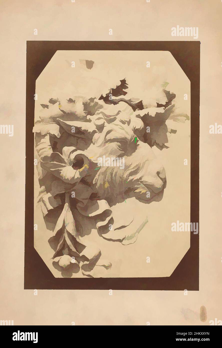 Kunst inspiriert von Relief eines Widderkopfes im Profil, Pompeo Pozzi, Milaan, c. 1875 - c. 1900, Karton, Albumendruck, Höhe 335 mm × Breite 236 mm, Classic Works modernisiert von Artotop mit einem Schuss Moderne. Formen, Farbe und Wert, auffällige visuelle Wirkung auf Kunst. Emotionen durch Freiheit von Kunstwerken auf zeitgemäße Weise. Eine zeitlose Botschaft, die eine wild kreative neue Richtung verfolgt. Künstler, die sich dem digitalen Medium zuwenden und die Artotop NFT erschaffen Stockfoto