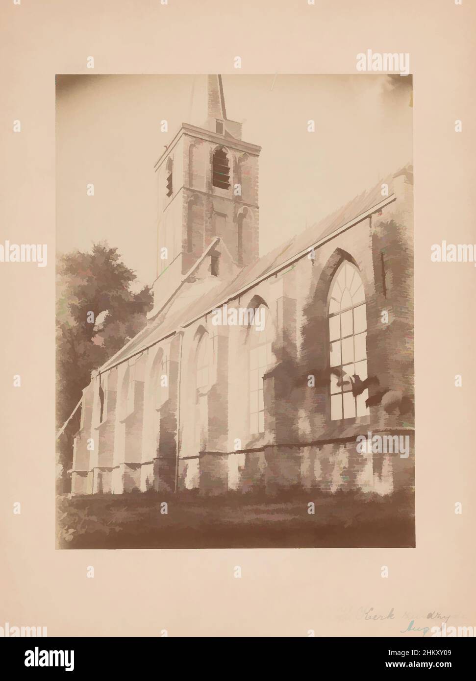 Kunst inspiriert von der Südseite des Dorpskerk in Pijnacker, anoniem (Monumentenzorg) (zugeschrieben), Pijnacker, 1891, fotografische Unterstützung, Karton, Albumen Print, Höhe 229 mm × Breite 193 mm, Classic Works modernisiert von Artotop mit einem Schuss Moderne. Formen, Farbe und Wert, auffällige visuelle Wirkung auf Kunst. Emotionen durch Freiheit von Kunstwerken auf zeitgemäße Weise. Eine zeitlose Botschaft, die eine wild kreative neue Richtung verfolgt. Künstler, die sich dem digitalen Medium zuwenden und die Artotop NFT erschaffen Stockfoto