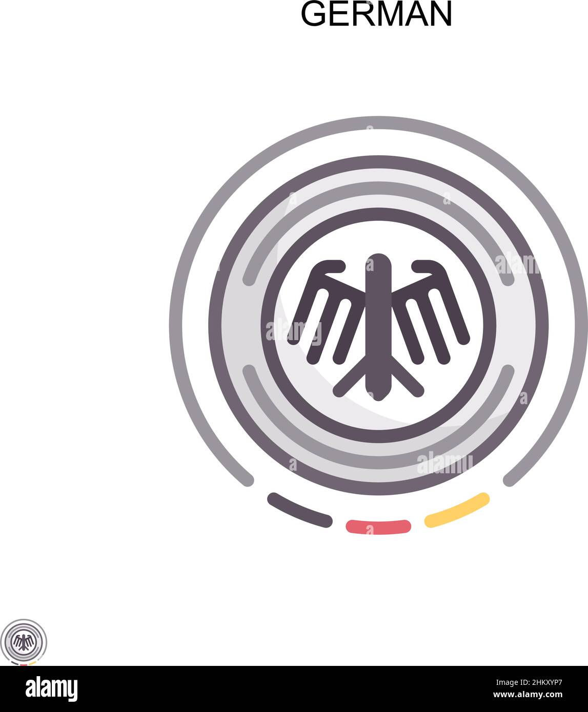 Einfaches Vektorsymbol für Deutsch. Illustration Symbol Design-Vorlage für Web mobile UI-Element. Stock Vektor