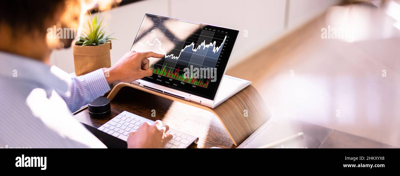 African American Trading Börse Online Stockfoto