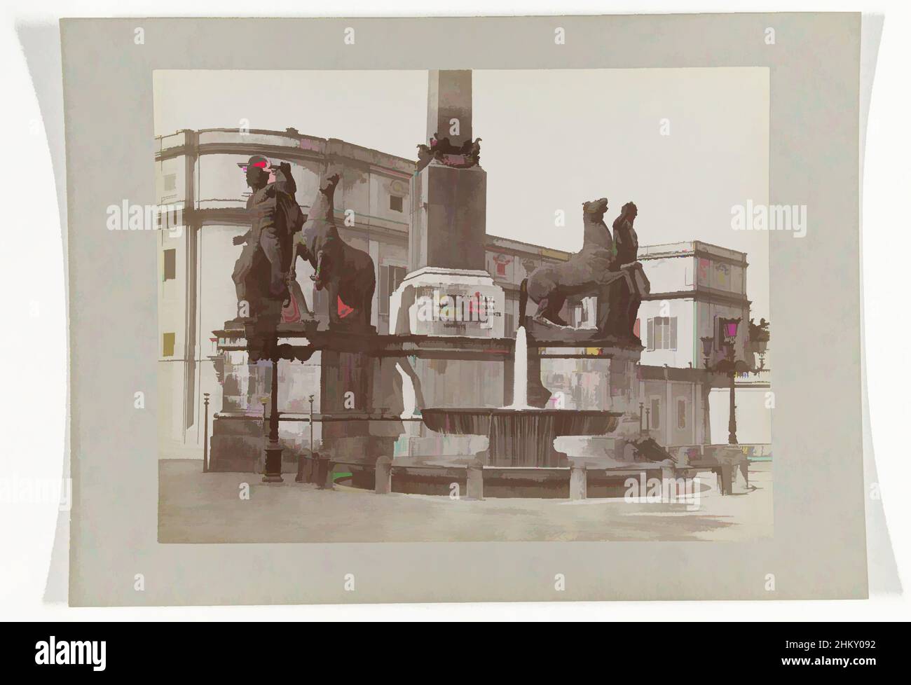 Kunst inspiriert von Brunnen mit Castor und Pollux auf der Piazza del Quirinale, Rom, Rom, c.. 1880 - c. 1895, Papier, Albumendruck, Höhe 196 mm × Breite 253 mmhöhe 241 mm × Breite 327 mm, Classic Works modernisiert von Artotop mit einem Schuss Moderne. Formen, Farbe und Wert, auffällige visuelle Wirkung auf Kunst. Emotionen durch Freiheit von Kunstwerken auf zeitgemäße Weise. Eine zeitlose Botschaft, die eine wild kreative neue Richtung verfolgt. Künstler, die sich dem digitalen Medium zuwenden und die Artotop NFT erschaffen Stockfoto