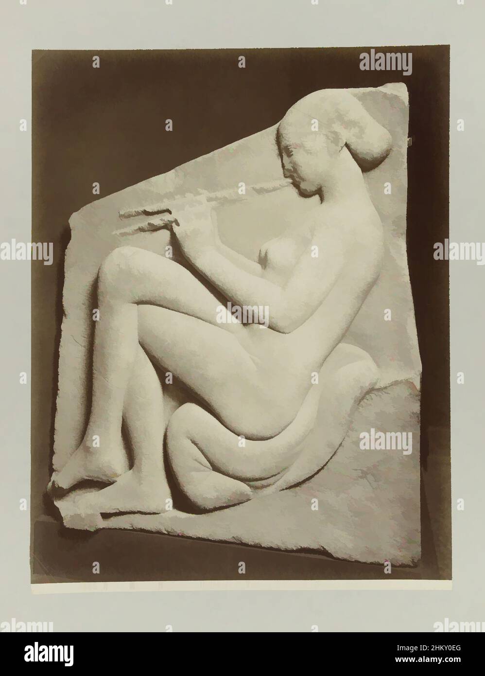 Kunst inspiriert von Venus auf dem Thron von Ludovisi1685 Roma Museo Nazionale Il trono di Venere Ludovisi (Fianco degro) dargestellt, ist der Thron von Ludovisi kein Thron, sondern ein Marmorblock mit drei Seiten, auf denen Basreliefs sind, Venus ist auf einer dieser Seiten., Rom, c. 1880 - c. 1904, Classic Works modernisiert von Artotop mit einem Schuss Moderne. Formen, Farbe und Wert, auffällige visuelle Wirkung auf Kunst. Emotionen durch Freiheit von Kunstwerken auf zeitgemäße Weise. Eine zeitlose Botschaft, die eine wild kreative neue Richtung verfolgt. Künstler, die sich dem digitalen Medium zuwenden und die Artotop NFT erschaffen Stockfoto