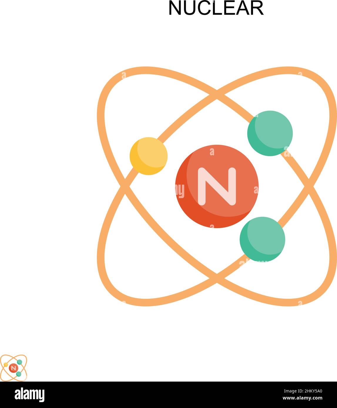 Einfaches Vektor-Symbol für Kernenergie. Illustration Symbol Design-Vorlage für Web mobile UI-Element. Stock Vektor