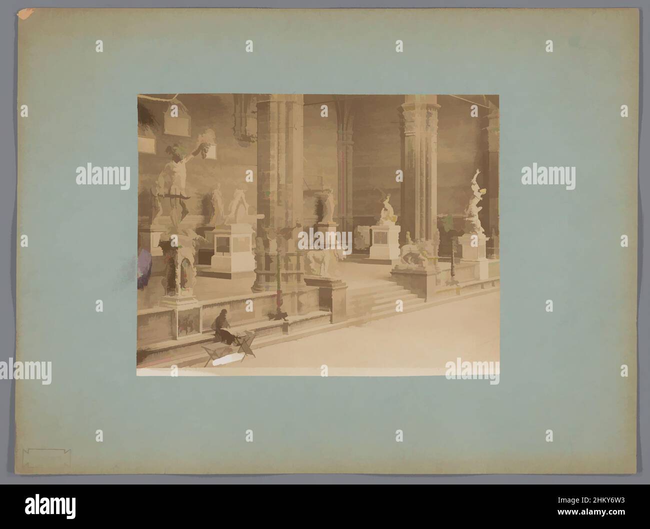 Kunst inspiriert von Blick auf die Loggia dei Lanzi in Florenz, Italien, Loggia dell'Orgagna, Florenz, 1851 - 1900, Karton, Papier, Albumendruck, Höhe mm × Breite 421 mm, Classic Works modernisiert von Artotop mit einem Schuss Moderne. Formen, Farbe und Wert, auffällige visuelle Wirkung auf Kunst. Emotionen durch Freiheit von Kunstwerken auf zeitgemäße Weise. Eine zeitlose Botschaft, die eine wild kreative neue Richtung verfolgt. Künstler, die sich dem digitalen Medium zuwenden und die Artotop NFT erschaffen Stockfoto
