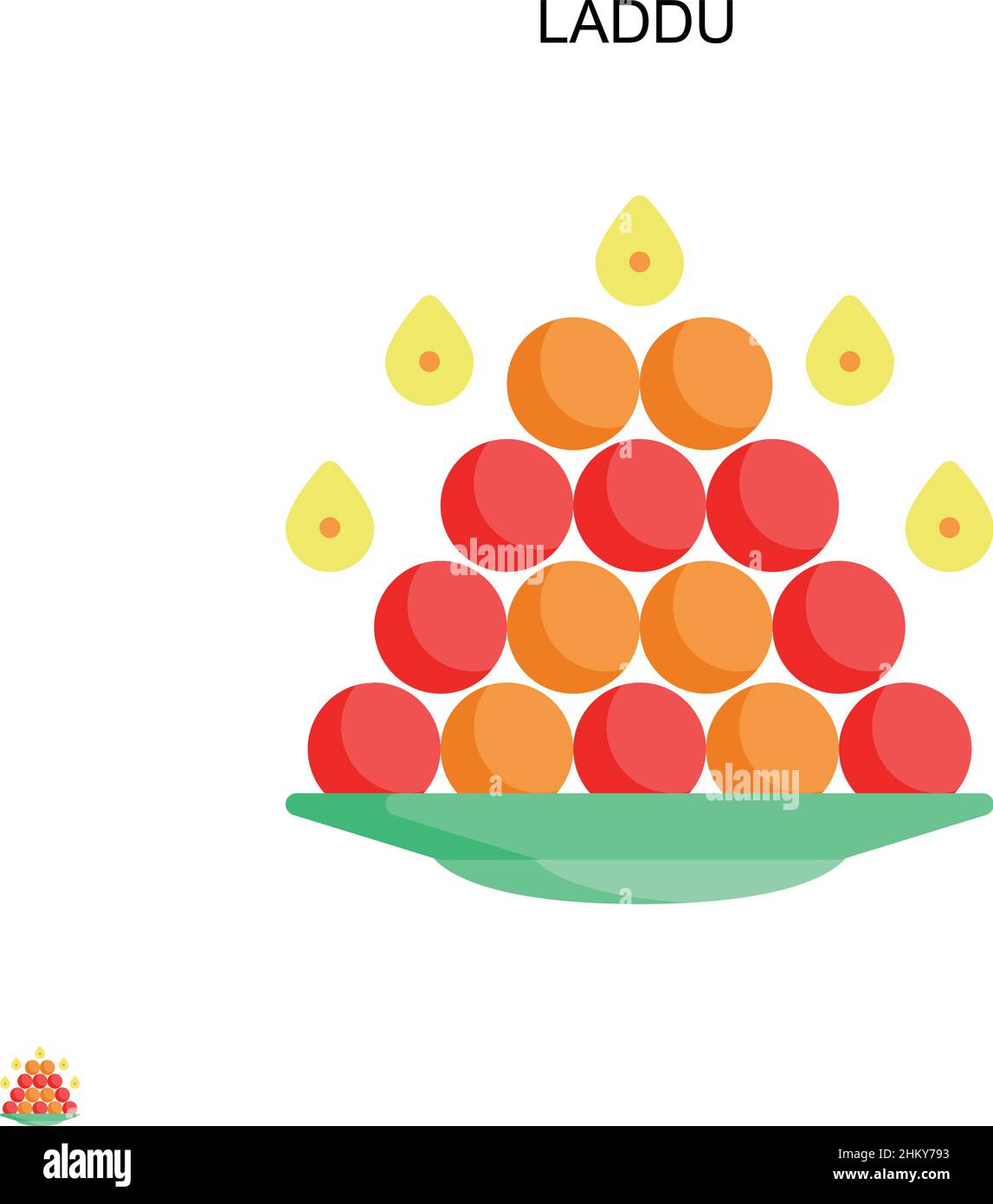 Einfaches Vektorsymbol Laddu. Illustration Symbol Design-Vorlage für Web mobile UI-Element. Stock Vektor