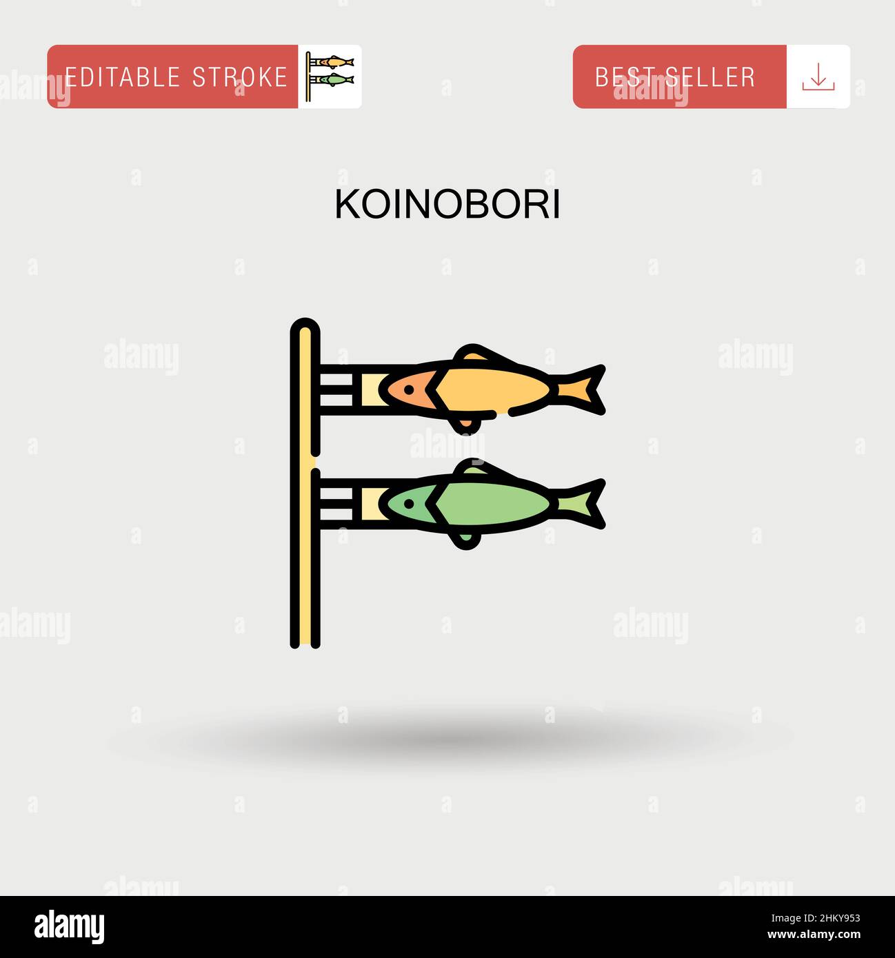 Koinobori einfaches Vektorsymbol. Stock Vektor
