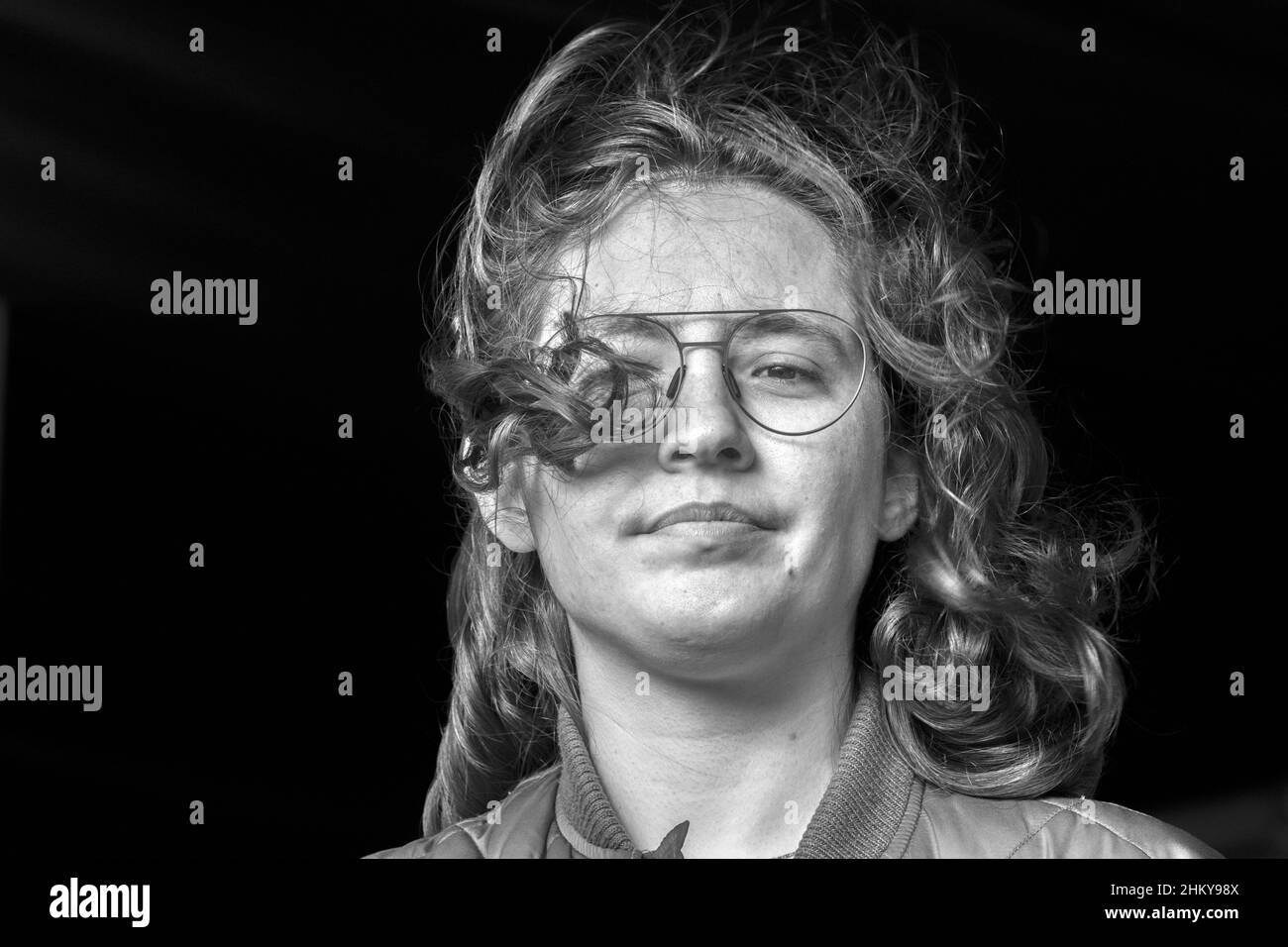 Portrait Nahaufnahme Alex Tess Rutten Bei Der Niet Mijn Schuld Demonstration In Amsterdam, Niederlande 5-2-2022 Stockfoto