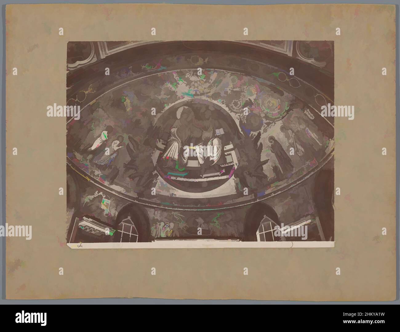 Mosaische Kunst in der Basilika Santa Maria Maggiore in Rom, die Maria und Christus darstellt, ROMA - Basilica di S. Maria Maggiore. Musaico dell' Abside., Alinari, Santa Maria Maggiore, c. 1875 - c. 1900, Karton, Albumendruck, Höhe 198 mm × Breite 256 mm, Classic Works modernisiert von Artotop mit einem Schuss Moderne. Formen, Farbe und Wert, auffällige visuelle Wirkung auf Kunst. Emotionen durch Freiheit von Kunstwerken auf zeitgemäße Weise. Eine zeitlose Botschaft, die eine wild kreative neue Richtung verfolgt. Künstler, die sich dem digitalen Medium zuwenden und die Artotop NFT erschaffen Stockfoto