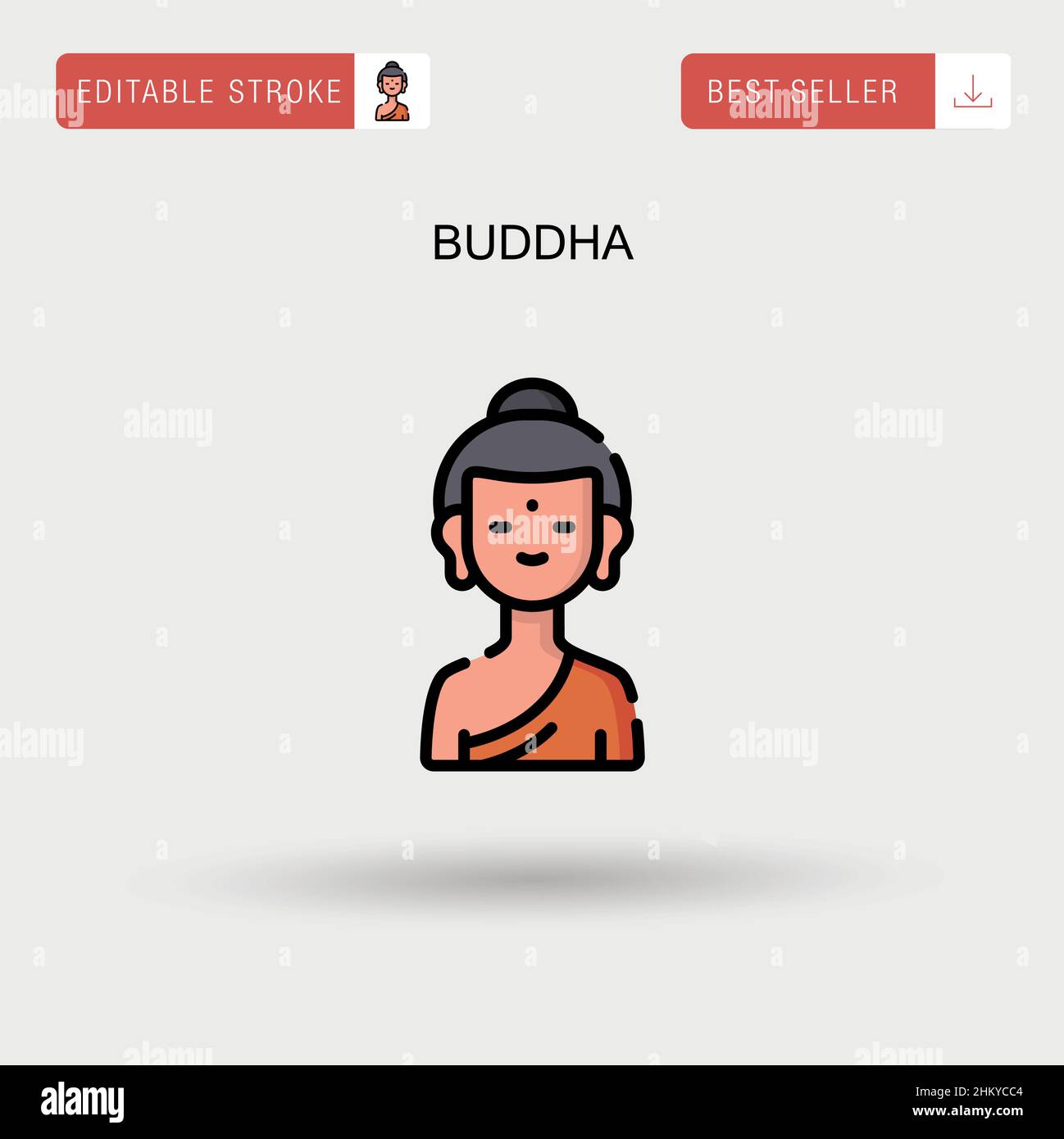 Buddha einfaches Vektor-Symbol. Stock Vektor