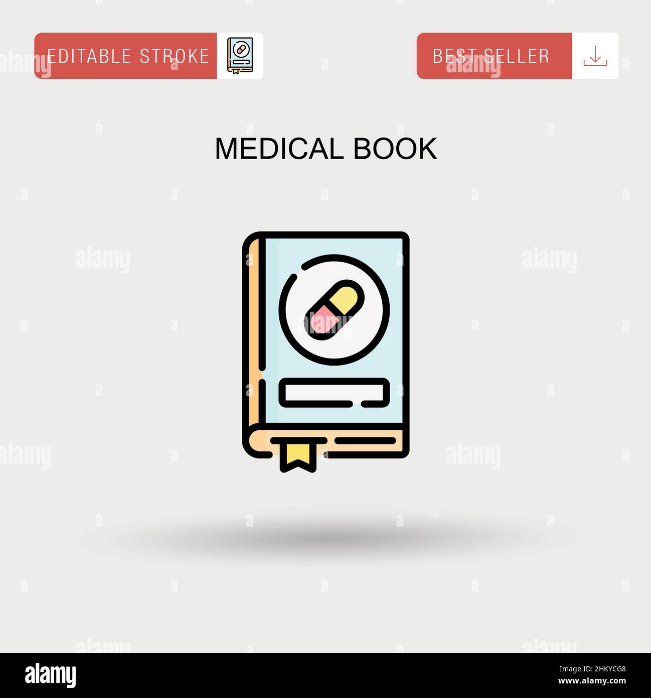 Medizinisches Buch einfaches Vektor-Symbol. Stock Vektor