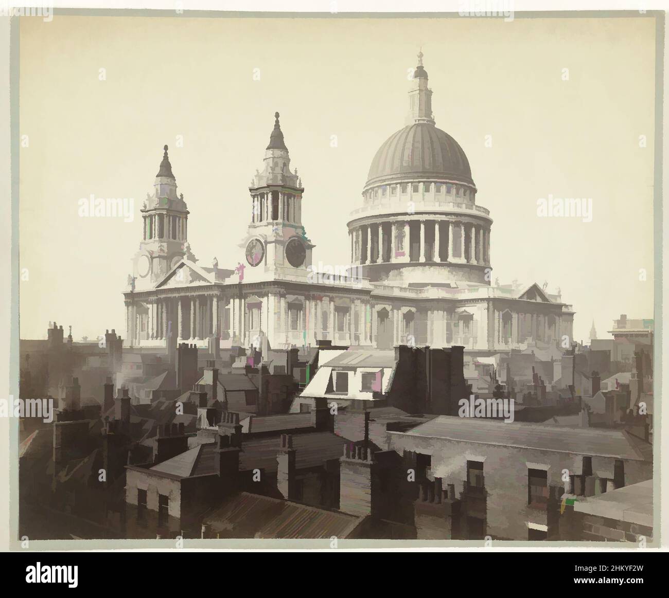Kunst inspiriert von der St Paul's Cathedral in London, London, 1855 - 1900, Papier, Pappe, Albumendruck, Höhe 235 mm × Breite 282 mmhöhe 243 mm × Breite 293 mm, Classic Works modernisiert von Artotop mit einem Schuss Moderne. Formen, Farbe und Wert, auffällige visuelle Wirkung auf Kunst. Emotionen durch Freiheit von Kunstwerken auf zeitgemäße Weise. Eine zeitlose Botschaft, die eine wild kreative neue Richtung verfolgt. Künstler, die sich dem digitalen Medium zuwenden und die Artotop NFT erschaffen Stockfoto