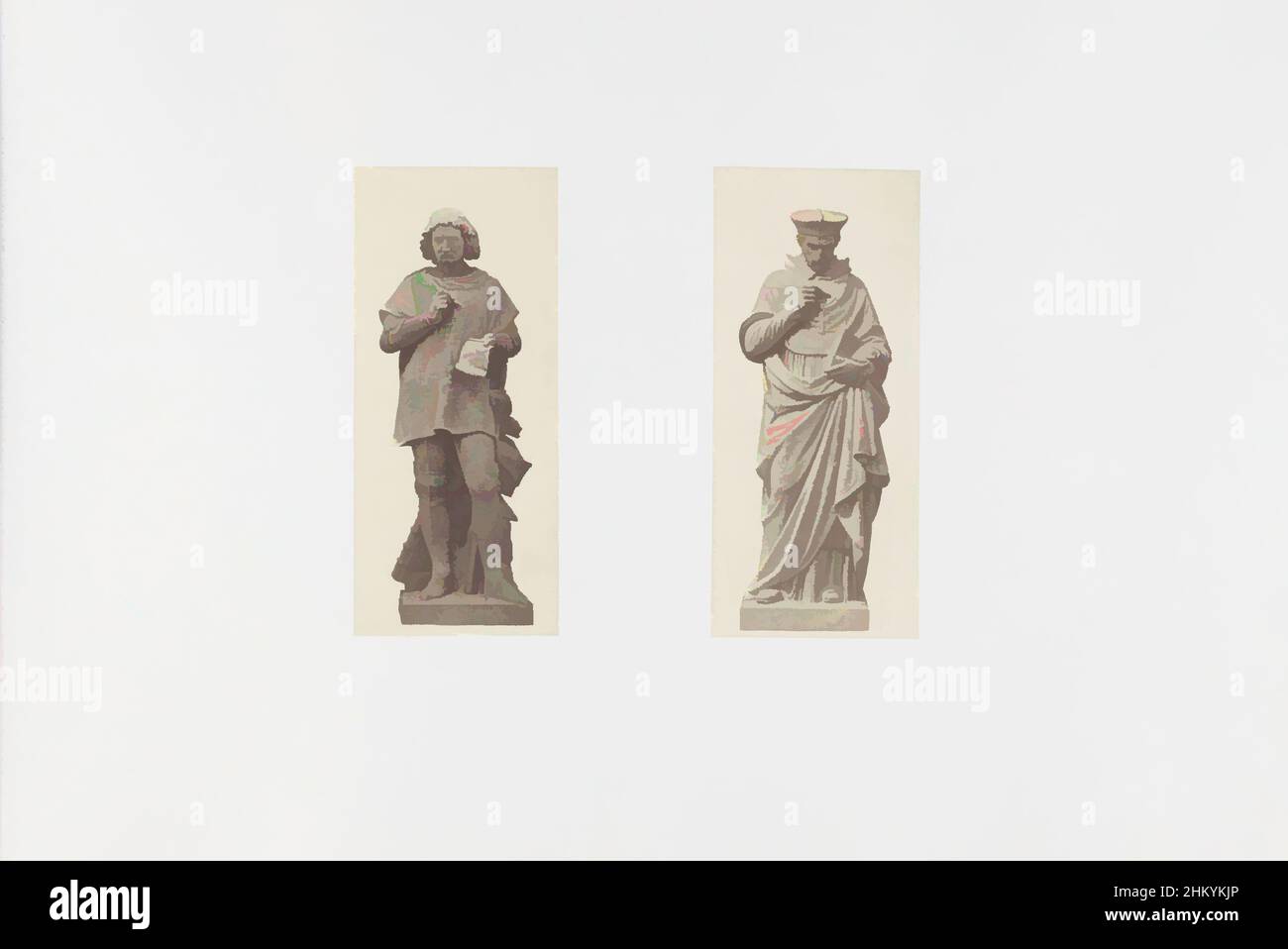 Kunst inspiriert von Plastermodellen für Skulpturen im Palais du Louvre: Linker Philippe de Commines von Eugène Louis Lequesne und rechter Amyot von Pierre Travaux, Teil der Réunion des Tuileries au Louvre 1852-1857, Album 2., Édouard Denis Baldus, Eugène Louis Lequesne, Paris, c. 1855 - c. 1857, Classic Works modernisiert von Artotop mit einem Schuss Moderne. Formen, Farbe und Wert, auffällige visuelle Wirkung auf Kunst. Emotionen durch Freiheit von Kunstwerken auf zeitgemäße Weise. Eine zeitlose Botschaft, die eine wild kreative neue Richtung verfolgt. Künstler, die sich dem digitalen Medium zuwenden und die Artotop NFT erschaffen Stockfoto