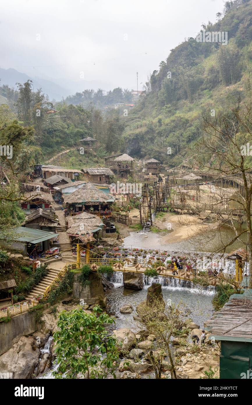 Katzenkatzendorf Hmong, Sapa (Sa Pa), Provinz Lao Cai, Vietnam, Südostasien Stockfoto