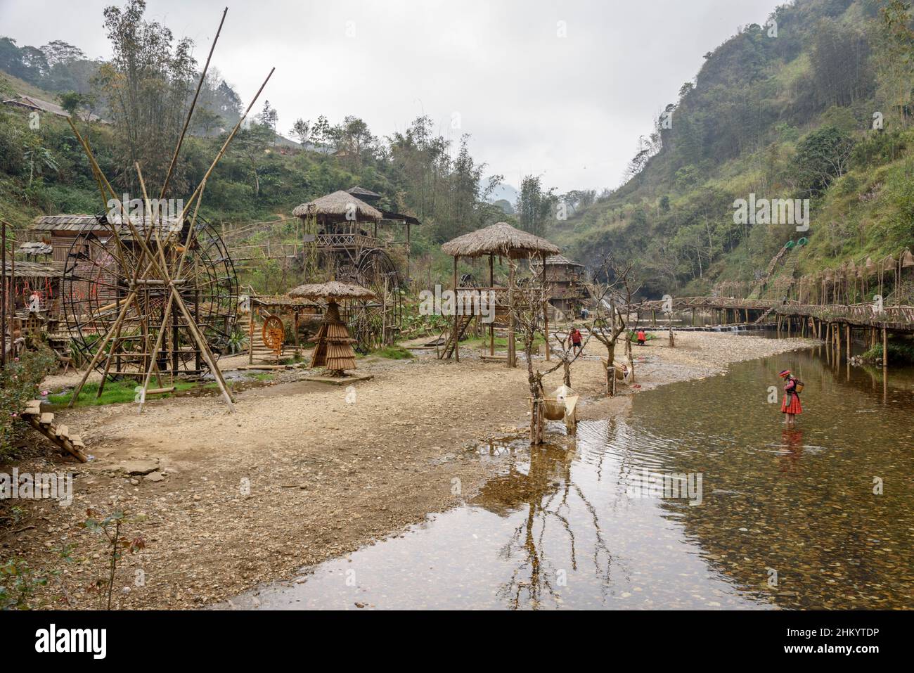 Katzenkatzendorf Hmong, Sapa (Sa Pa), Provinz Lao Cai, Vietnam, Südostasien Stockfoto