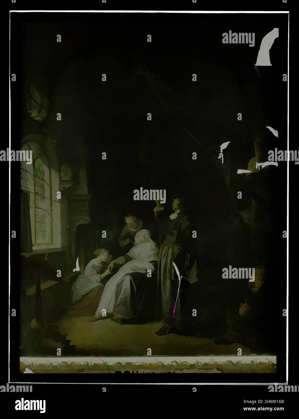 Kunst inspiriert von der Reproduktion von Gerard Dou, der Wasserfrau, Louvre, nach: Gerard Dou, 1907 - 1935, Glas, Rutsche, Höhe 180 mm × Breite 240 mm, Classic Works modernisiert von Artotop mit einem Schuss Modernität. Formen, Farbe und Wert, auffällige visuelle Wirkung auf Kunst. Emotionen durch Freiheit von Kunstwerken auf zeitgemäße Weise. Eine zeitlose Botschaft, die eine wild kreative neue Richtung verfolgt. Künstler, die sich dem digitalen Medium zuwenden und die Artotop NFT erschaffen Stockfoto