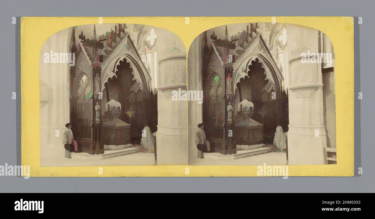 Kunst inspiriert von Gratombe von Genoveva von Paris in der Église Saint-Étienne-du-Mont in Paris, Tombeau de Ste. Genèvieve, St. Etienne du Mont à Paris, Paris, c. 1850 - c. 1875, Karton, Albumendruck, Höhe 85 mm × Breite 170 mm, Classic Works modernisiert von Artotop mit einem Schuss Moderne. Formen, Farbe und Wert, auffällige visuelle Wirkung auf Kunst. Emotionen durch Freiheit von Kunstwerken auf zeitgemäße Weise. Eine zeitlose Botschaft, die eine wild kreative neue Richtung verfolgt. Künstler, die sich dem digitalen Medium zuwenden und die Artotop NFT erschaffen Stockfoto