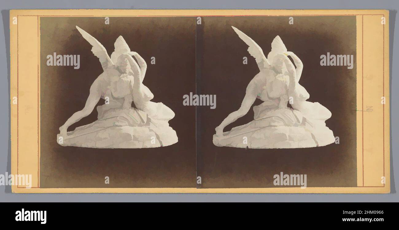 Kunst inspiriert von der Statue von Amor und Psyche von Adamo Tadolini, in der Villa Carlotta, Amor Psiche nella Villa Carlotta, Lago di Como, Vedute dell Alta Italia, Alfredo Noack, Adamo Tadolini, Tremezzo, 1858 - 1893, Karton, Papier, Albumendruck, Höhe 85 mm × Breite 176 mm, Classic Works modernisiert von Artotop mit einem Schuss Moderne. Formen, Farbe und Wert, auffällige visuelle Wirkung auf Kunst. Emotionen durch Freiheit von Kunstwerken auf zeitgemäße Weise. Eine zeitlose Botschaft, die eine wild kreative neue Richtung verfolgt. Künstler, die sich dem digitalen Medium zuwenden und die Artotop NFT erschaffen Stockfoto