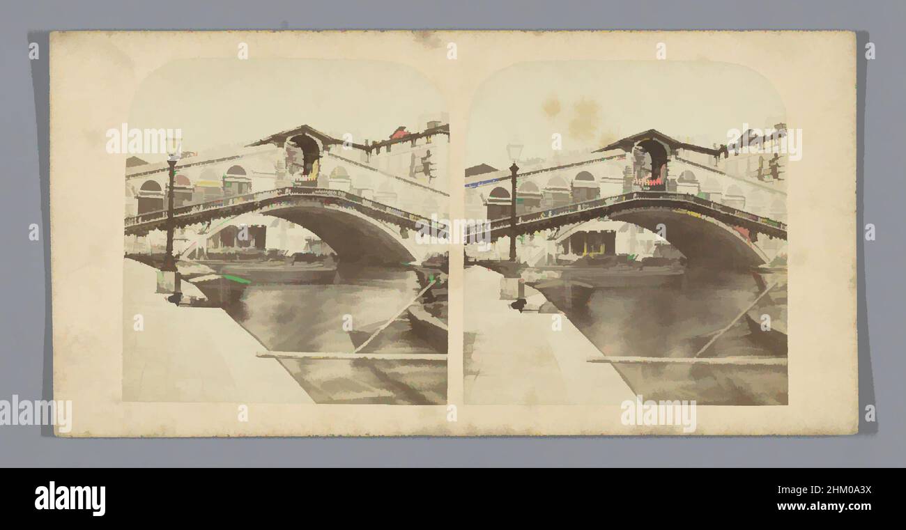 Kunst inspiriert von der Rialtobrücke in Venedig, Venedig, c. 1850 - c. 1880, Karton, Albumendruck, Höhe 85 mm × Breite 170 mm, Classic Works modernisiert von Artotop mit einem Schuss Moderne. Formen, Farbe und Wert, auffällige visuelle Wirkung auf Kunst. Emotionen durch Freiheit von Kunstwerken auf zeitgemäße Weise. Eine zeitlose Botschaft, die eine wild kreative neue Richtung verfolgt. Künstler, die sich dem digitalen Medium zuwenden und die Artotop NFT erschaffen Stockfoto