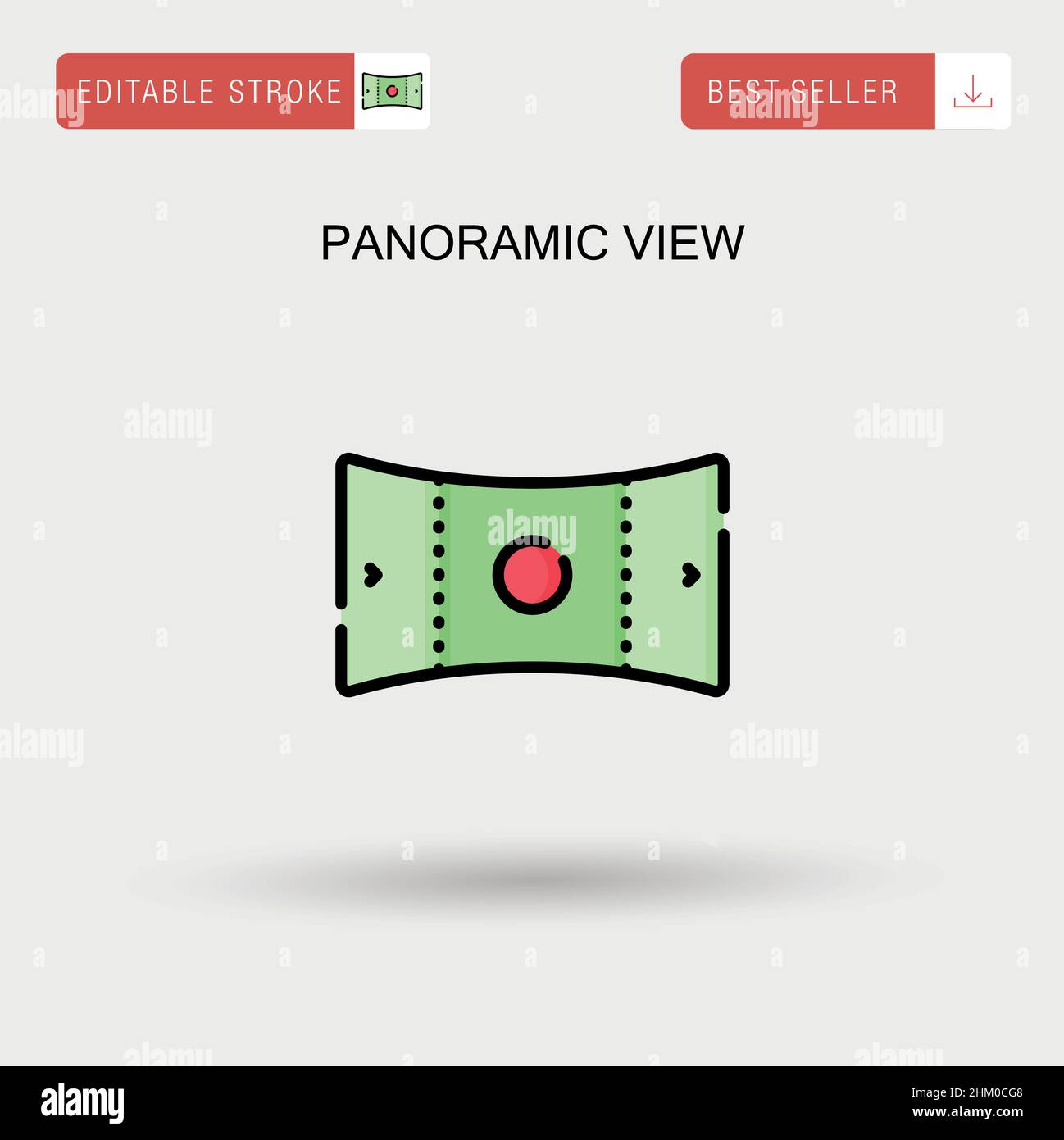 Einfaches Vektorsymbol für die Panoramaansicht. Stock Vektor