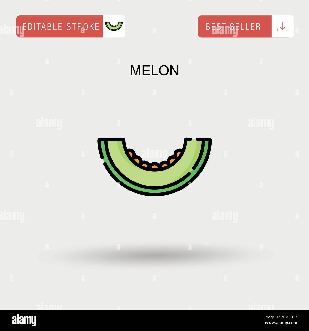 Einfaches Vektor-Symbol für Melone. Stock Vektor