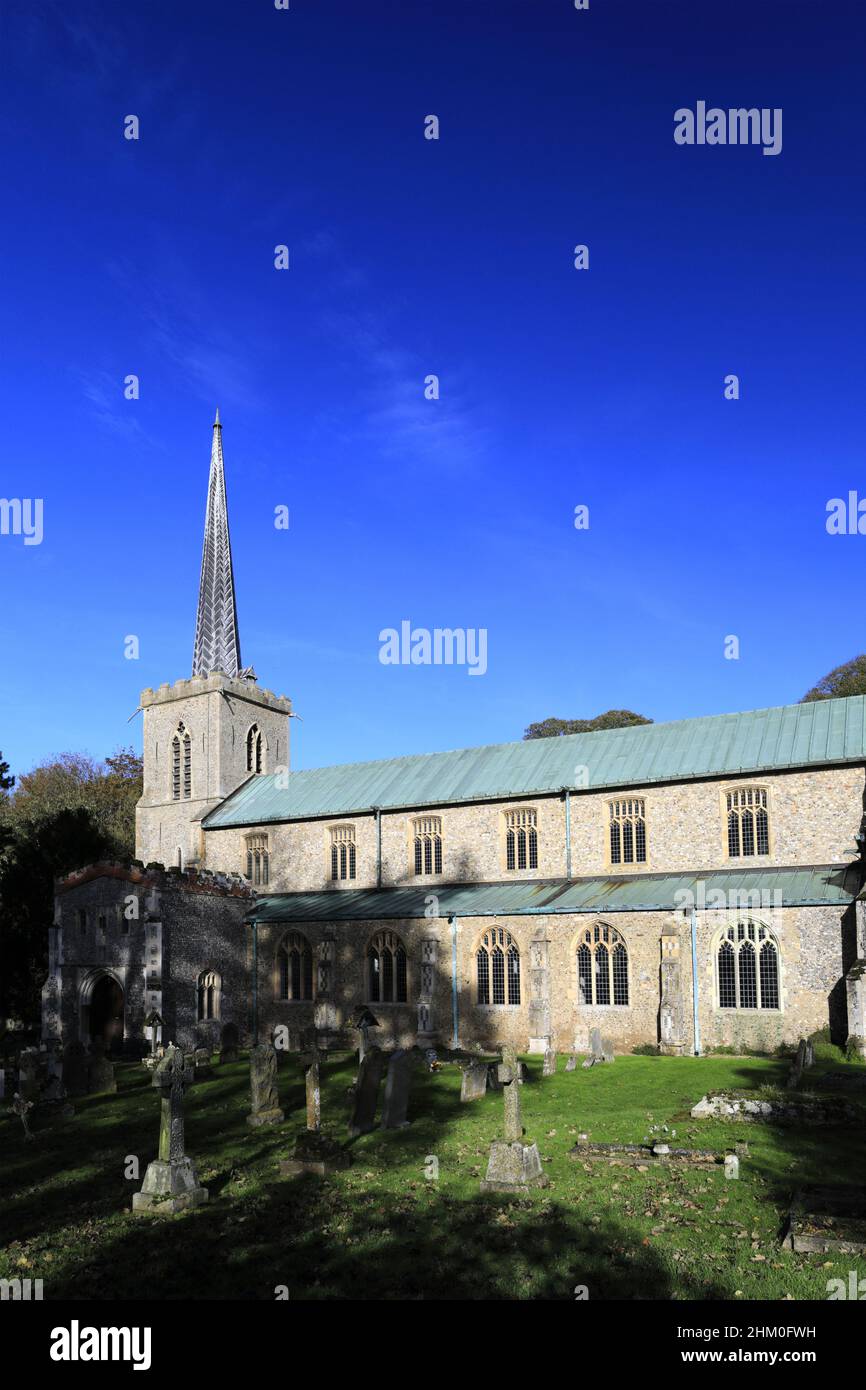 St Mary and All Saints Church, Little Walsingham Village, North Norfolk, England, Großbritannien Stockfoto