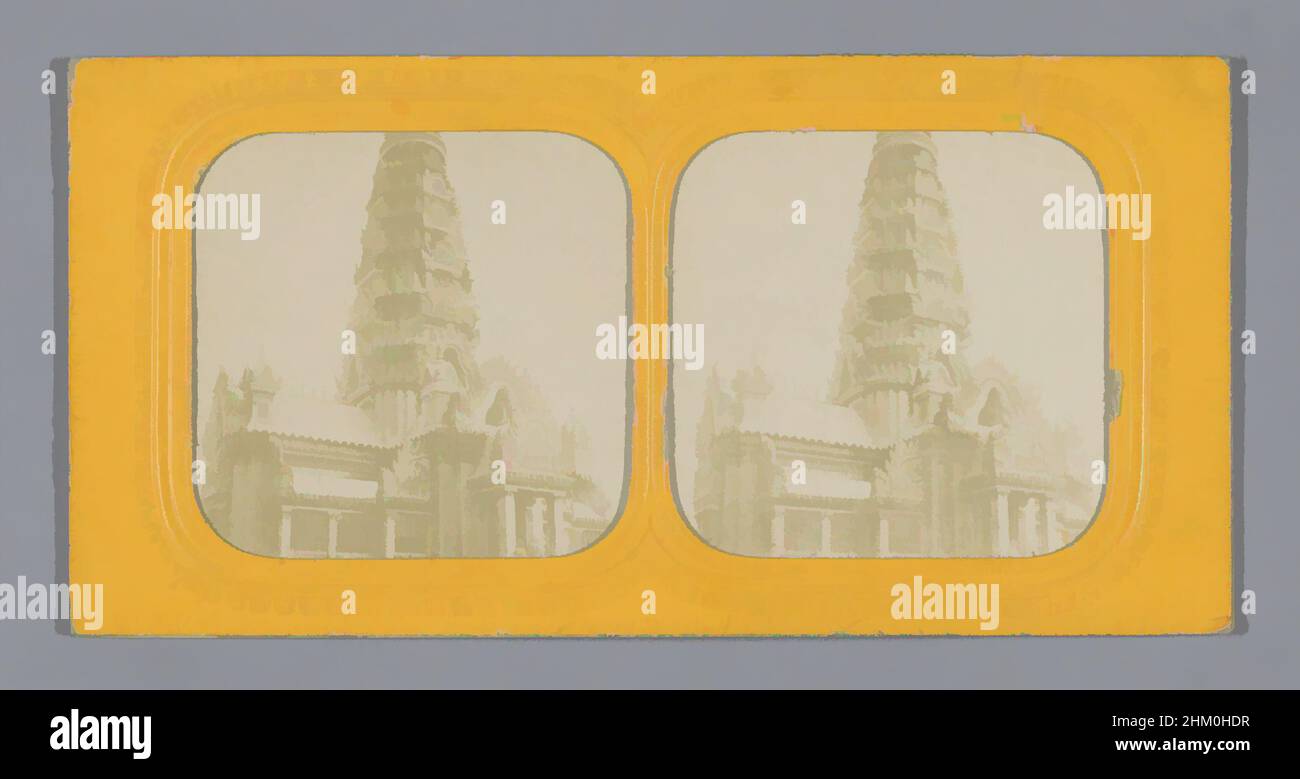 Kunst inspiriert vom chinesischen Pavillon auf der Pariser Weltausstellung 1889, chinesischer Tempel auf der Pariser Ausstellung, 1889, Paris, 1889, fotografische Unterstützung, Papier, Albumendruck, Höhe 87 mm × Breite 175 mm, Classic Works modernisiert von Artotop mit einem Schuss Moderne. Formen, Farbe und Wert, auffällige visuelle Wirkung auf Kunst. Emotionen durch Freiheit von Kunstwerken auf zeitgemäße Weise. Eine zeitlose Botschaft, die eine wild kreative neue Richtung verfolgt. Künstler, die sich dem digitalen Medium zuwenden und die Artotop NFT erschaffen Stockfoto