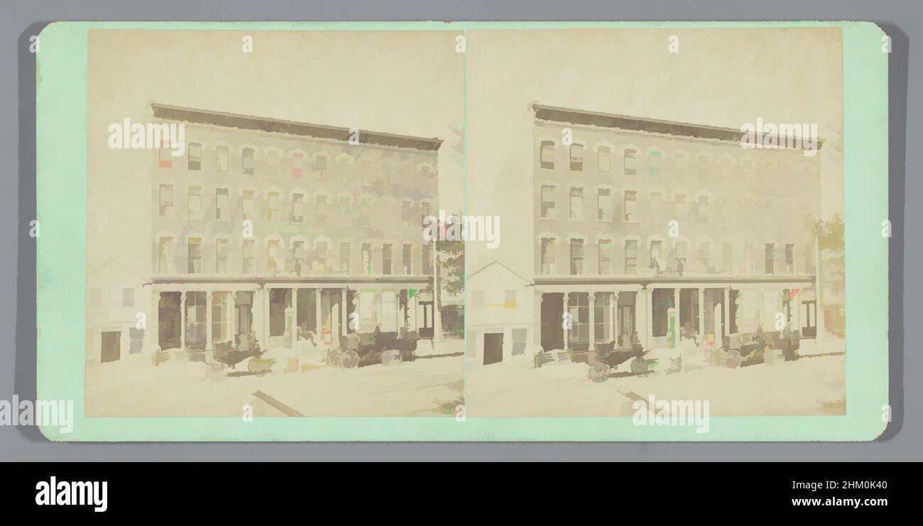 Kunst inspiriert von Walker House in East Temple Street, Salt Lake City, Utah, Charles Roscoe Savage, Salt Lake City, 1861 - 1865, Karton, Papier, Albumendruck, Höhe 87 mm × Breite 176 mm, Classic Works modernisiert von Artotop mit einem Schuss Moderne. Formen, Farbe und Wert, auffällige visuelle Wirkung auf Kunst. Emotionen durch Freiheit von Kunstwerken auf zeitgemäße Weise. Eine zeitlose Botschaft, die eine wild kreative neue Richtung verfolgt. Künstler, die sich dem digitalen Medium zuwenden und die Artotop NFT erschaffen Stockfoto