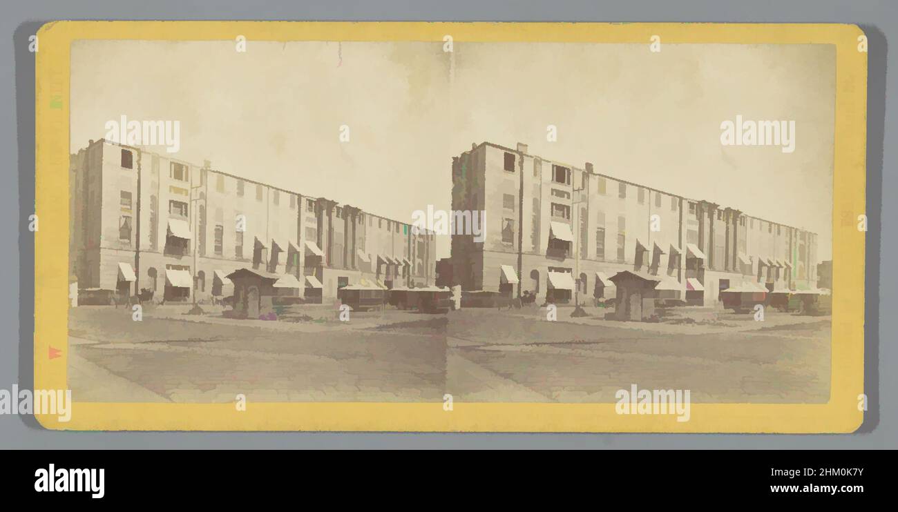 Art inspired by Custom House on Canal Street, New Orleans, Canal St. (Custom House,) from Decatur to Peters St., Views of New Orleans and Vicinity, Herausgeber: Samuel T. Blessing, New Orleans, 1873 - 1893, Karton, Papier, Albumen Print, Höhe 87 mm × Breite 176 mm, Classic Works modernisiert von Artotop mit einem Schuss Moderne. Formen, Farbe und Wert, auffällige visuelle Wirkung auf Kunst. Emotionen durch Freiheit von Kunstwerken auf zeitgemäße Weise. Eine zeitlose Botschaft, die eine wild kreative neue Richtung verfolgt. Künstler, die sich dem digitalen Medium zuwenden und die Artotop NFT erschaffen Stockfoto