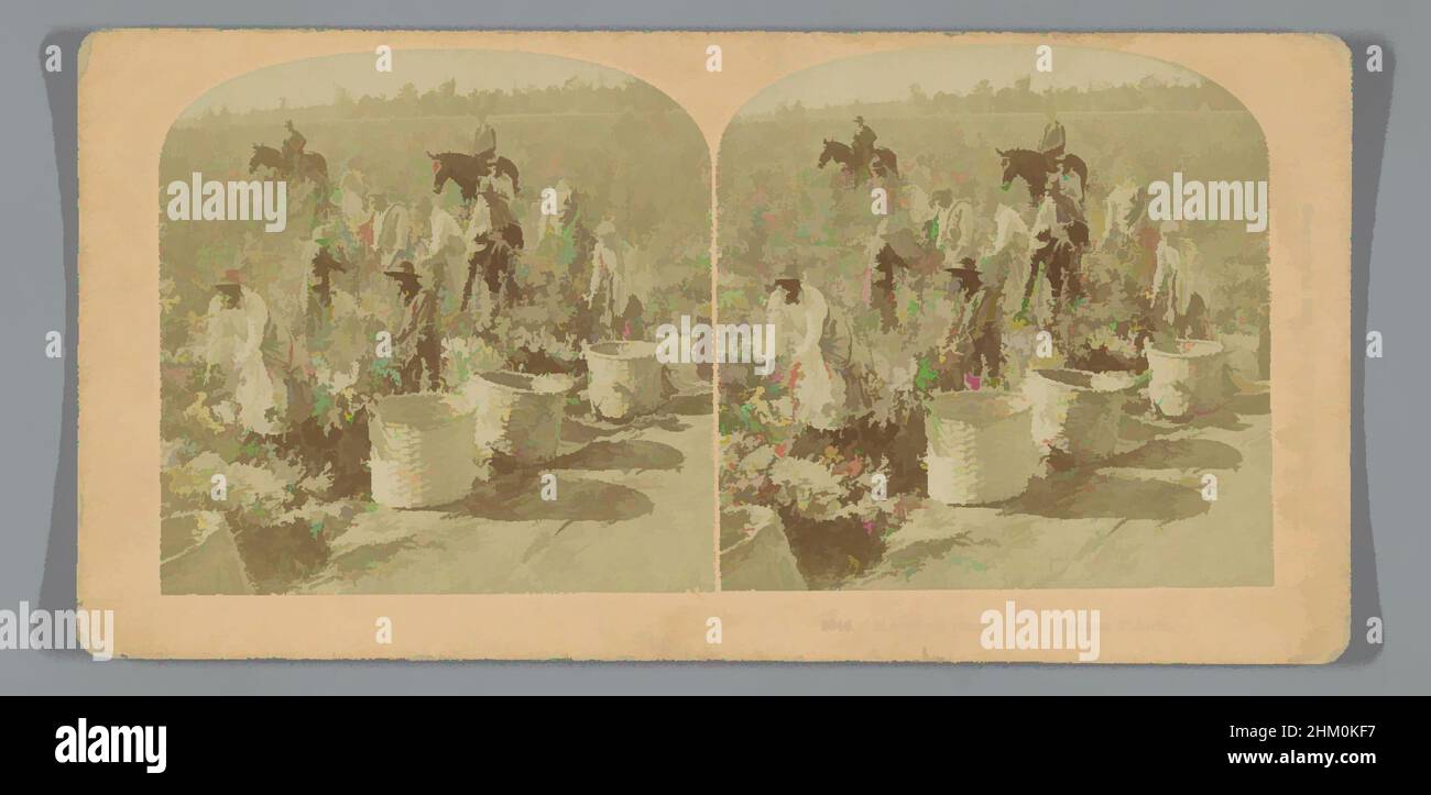 Kunst inspiriert von Baumwollpflückern bei der Arbeit, Morning Start in the Cotton Fields, Benjamin West Kilburn, Verlag: Benjamin West Kilburn, Vereinigte Staaten von Amerika, Verlag: Littleton, 1892, Karton, Papier, Albumen Print, Höhe 88 mm × Breite 178 mm, Classic Works modernisiert von Artotop mit einem Schuss Moderne. Formen, Farbe und Wert, auffällige visuelle Wirkung auf Kunst. Emotionen durch Freiheit von Kunstwerken auf zeitgemäße Weise. Eine zeitlose Botschaft, die eine wild kreative neue Richtung verfolgt. Künstler, die sich dem digitalen Medium zuwenden und die Artotop NFT erschaffen Stockfoto