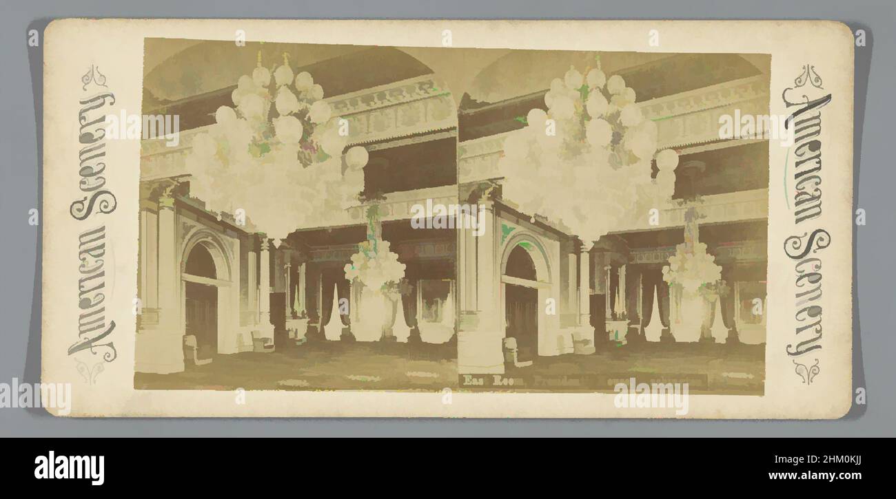 Kunst inspiriert von East Room im Weißen Haus, Washington D.C., East Room, President's House, Washington, American Scenery, Witte Huis, Het (Washington D.C.), 1879 - 1910, Karton, Papier, Albumen Print, Höhe 87 mm × Breite 177 mm, Classic Works modernisiert von Artotop mit einem Schuss Moderne. Formen, Farbe und Wert, auffällige visuelle Wirkung auf Kunst. Emotionen durch Freiheit von Kunstwerken auf zeitgemäße Weise. Eine zeitlose Botschaft, die eine wild kreative neue Richtung verfolgt. Künstler, die sich dem digitalen Medium zuwenden und die Artotop NFT erschaffen Stockfoto